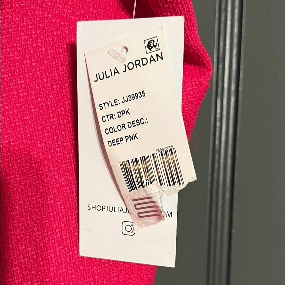 Julia Jordan Vibrant Deep Pink Ruffle Flounce Mini Dress - Picture 3 of 5
